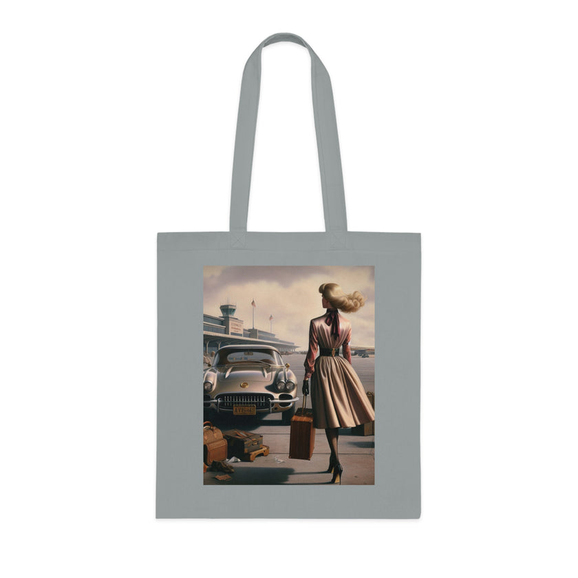 Vintage Travel Cotton Tote Bag - Stylish & Functional Artistic Tote Bag