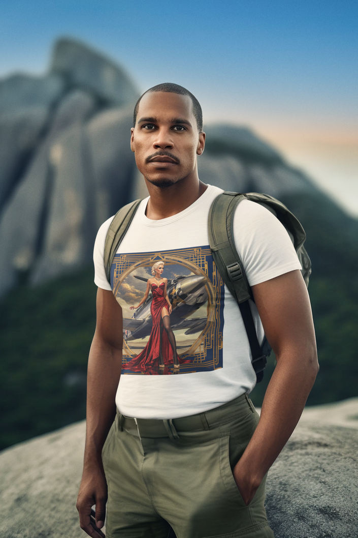 Vintage Glamour T-Shirt, Retro Fashion Tee, Stylish Casual Wear, Gift for Him, Trendy T-Shirt for Events