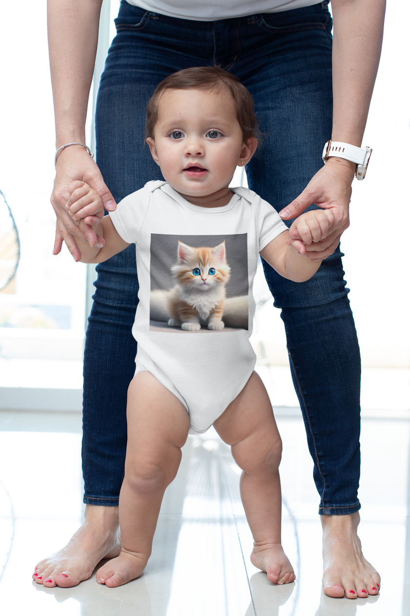 Cute Kitten Infant Bodysuit, Baby Onesie, Newborn Outfit, Baby Shower Gift, Adorable Pet Bodysuit