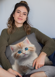 Cute Kitten Art Pillow, Decorative Throw Pillow, Pet Lover Gift, Cozy Home Decor, Cat Lover Cushion, Fun Cat Decor