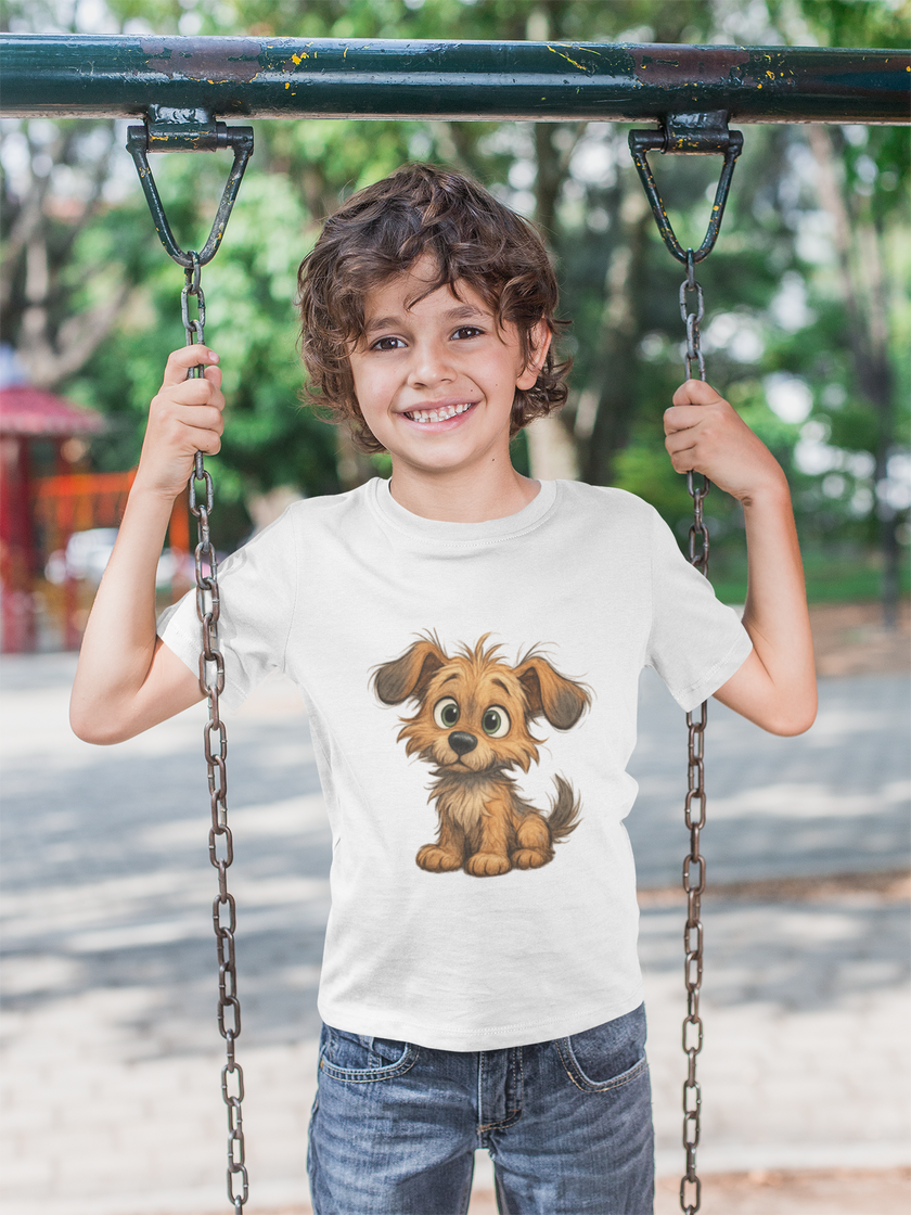 Cute Dog Design Toddler T-Shirt, Perfect for Gifts, Birthdays, Playdates, Animal Lovers, Casual Wear, Kids Clothing