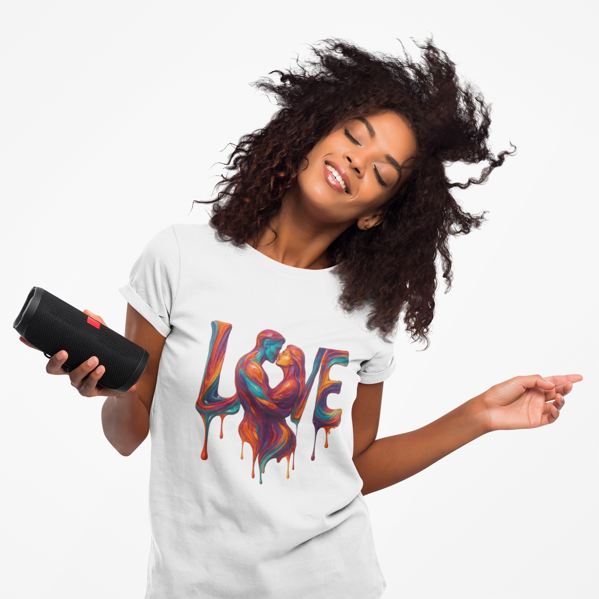 Love Unisex Heavy Cotton Tee displayed on a hanger, perfect for art lovers and casual wear.