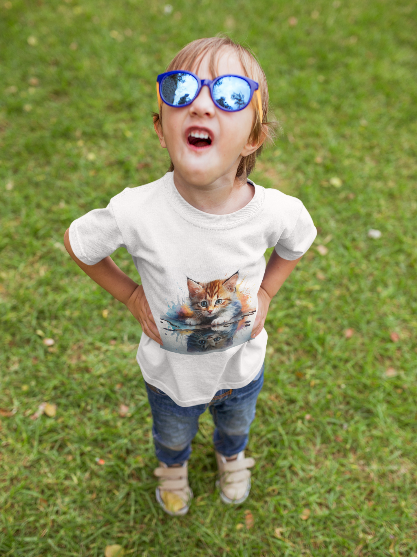 Whimsical Cat Art Toddler Tee Kids' Clothing