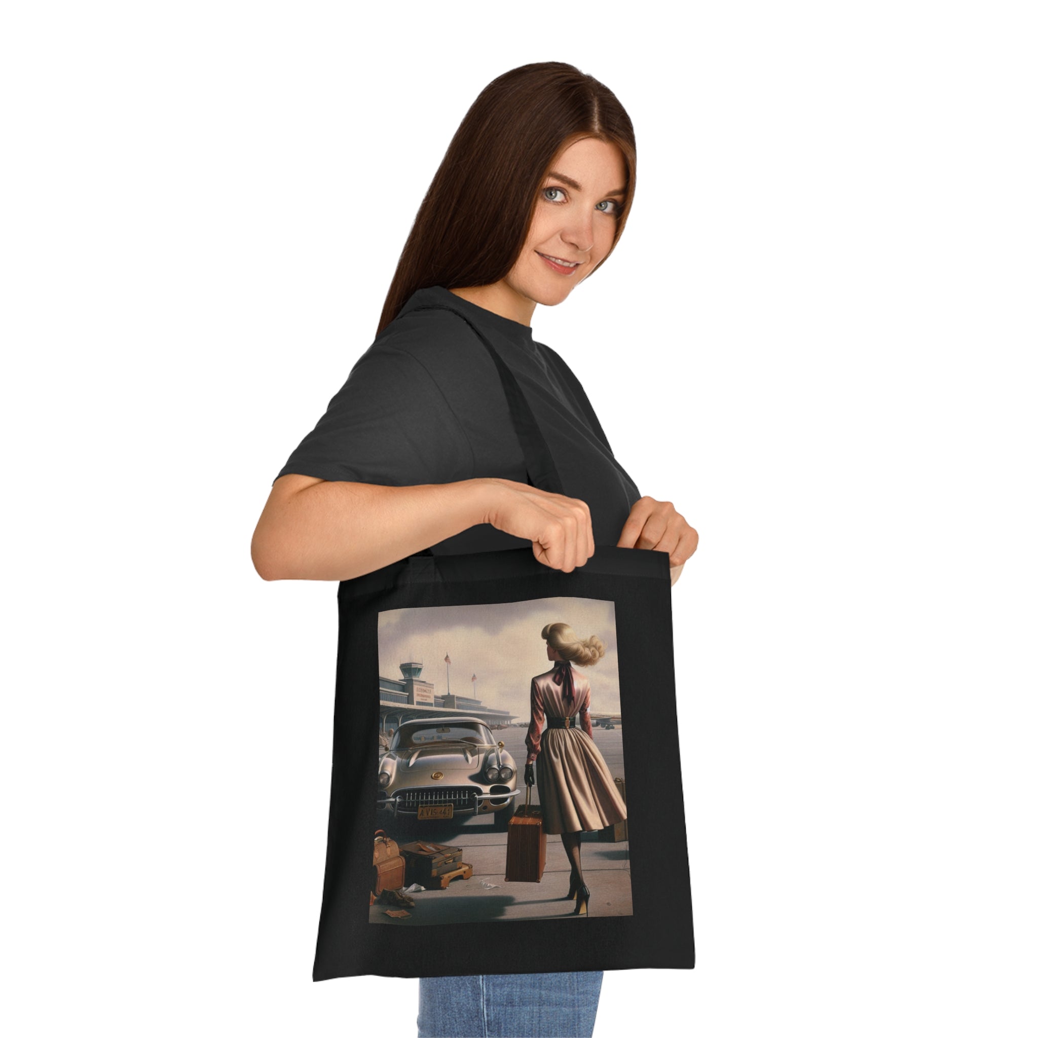 Vintage Travel Cotton Tote Bag - Stylish & Functional Artistic Tote Bag