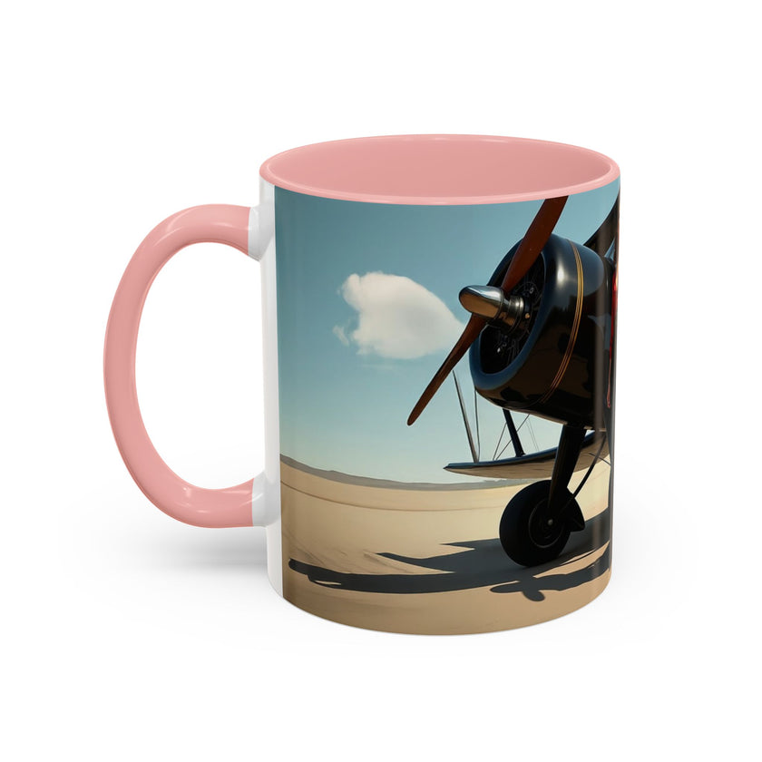 Vintage Aviation Accent Coffee Mug being washed in the dishwasher, easy and convenient care.