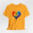 Rainbow Heart Ladies Shirt Jersey Short Sleeve Tee - Gift idea for love-themed occasions.
