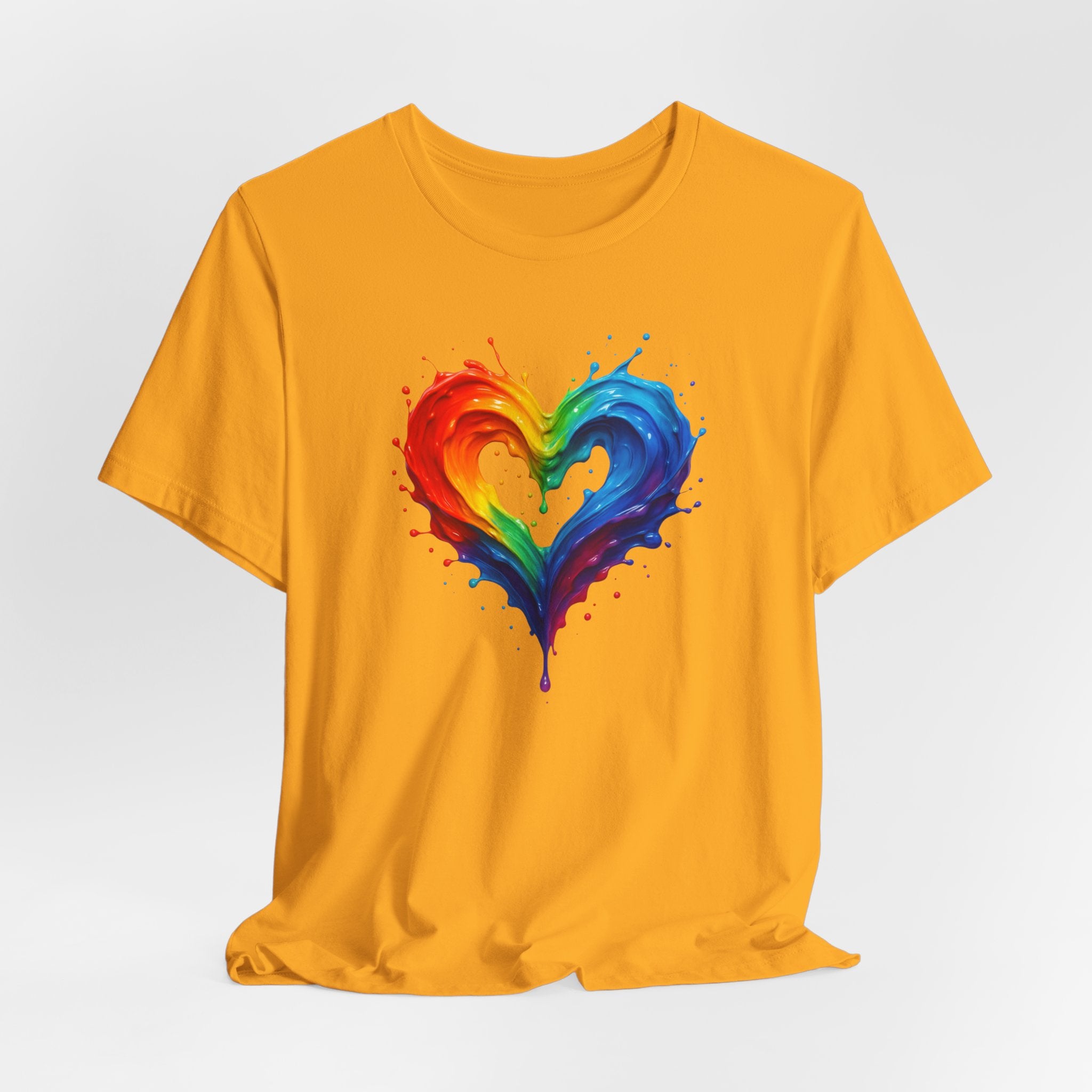 Rainbow Heart Ladies Shirt Jersey Short Sleeve Tee - Gift idea for love-themed occasions.