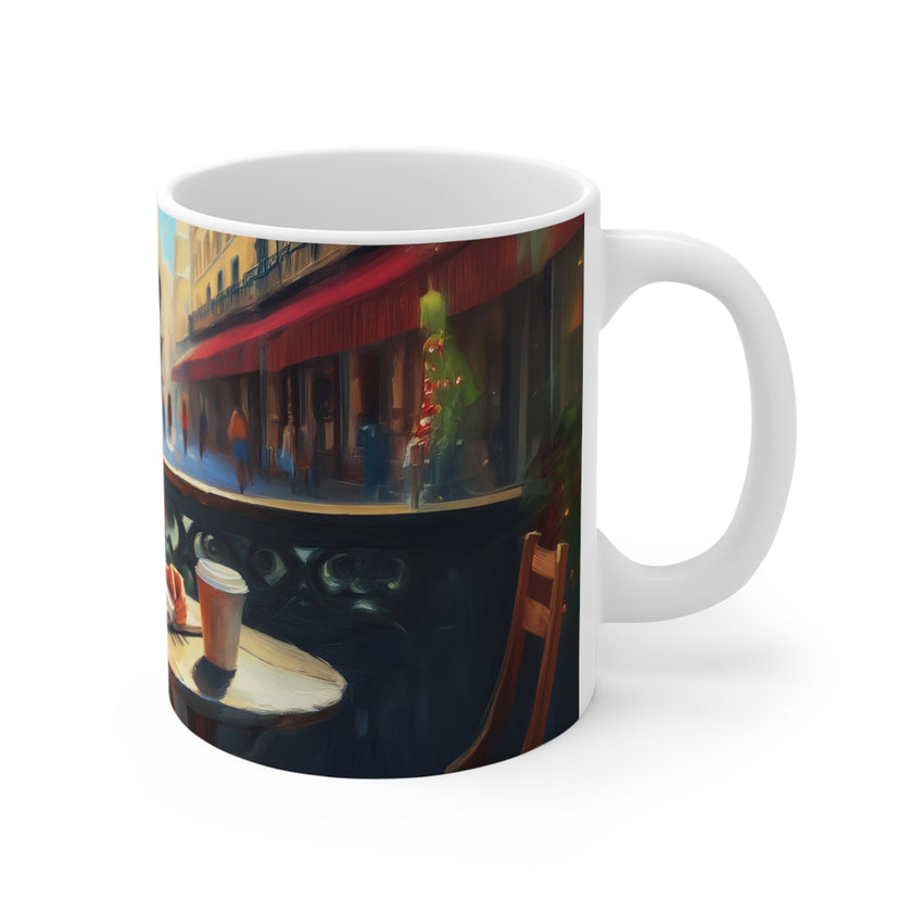 Attractive Woman In Red, Glamour London Mug, Enthusiast Gift, Coffee Cup, Retro, Unique, Mug, Glamour, Retro, Woman, Dress, Red , London