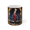 Vintage Glamour Airplane Mug, Aviation Enthusiast Gift, Coffee Cup, Retro, Unique Pilot Mug, Glamour, Retro, Woman, Car, Dress, Red