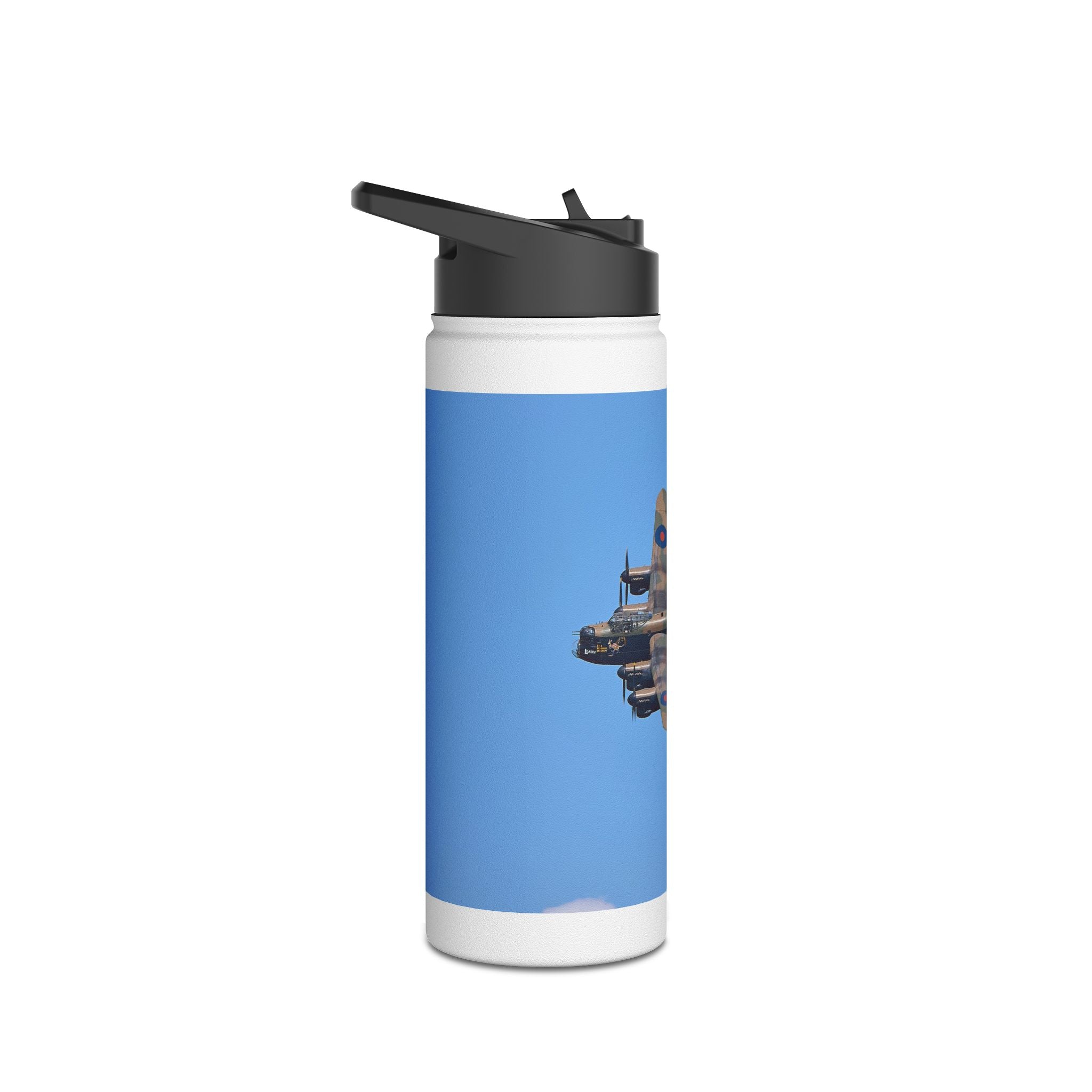 Battle of Britain Flight Stainless Steel Water Bottle, Jet Design, Gift for Pilot, Travel Hydration, Airforce Lover, Outdoor Adventures