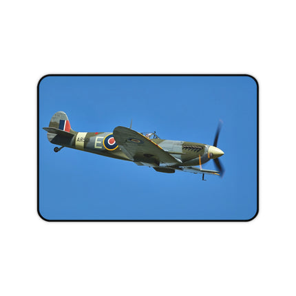 Spitfire Desk Mat | Pilot Gift, Office Decor, Gaming Mat, Home Office Accessories, Aviation Theme, Spitfire, Fighter, WW2, Vintage, Fighter, RAF