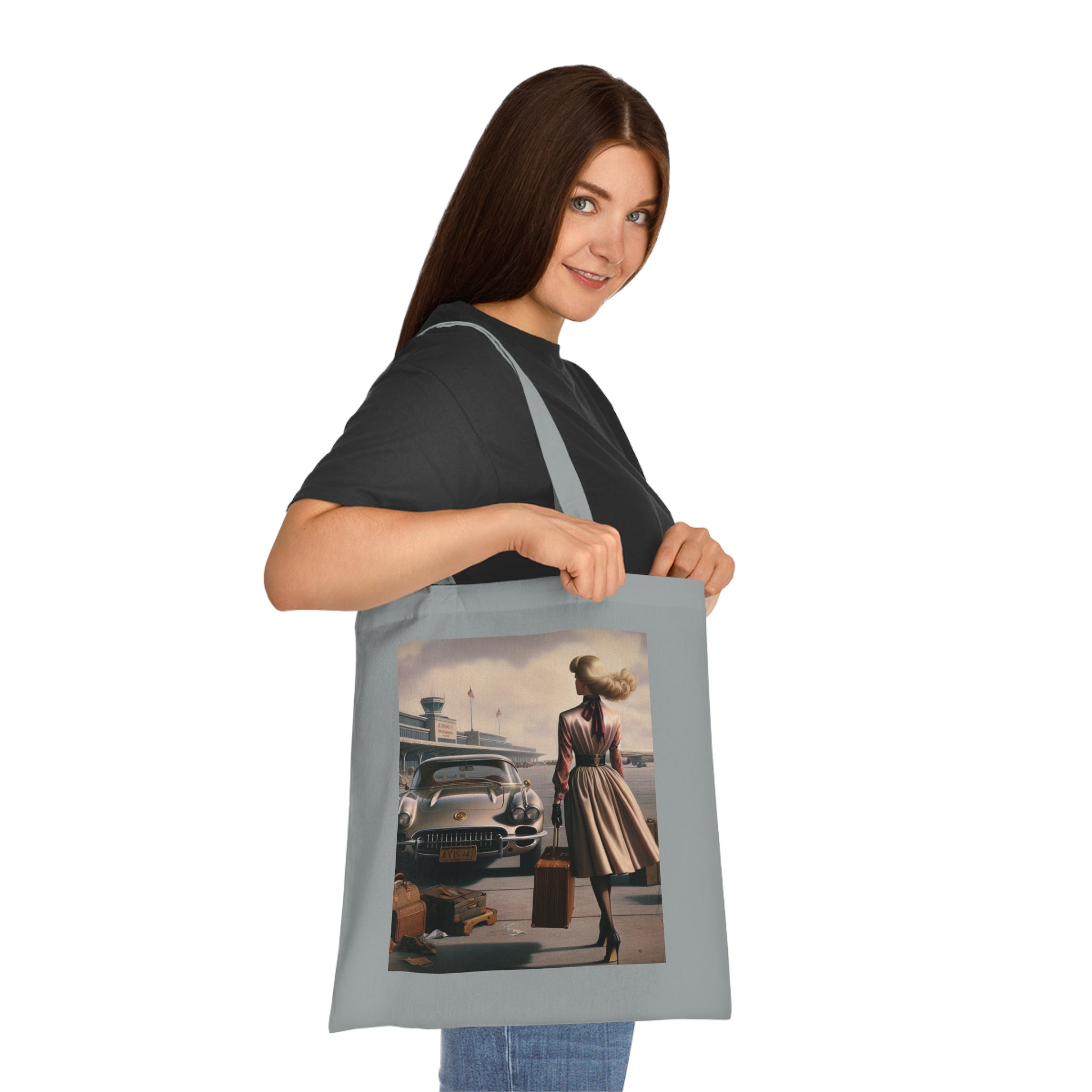 Vintage Travel Cotton Tote Bag - Stylish & Functional Artistic Tote Bag