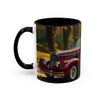 Sipping coffee from the elegant Vintage Autumn Vibes Coffee Mug.