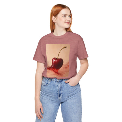 Cherry Splash Graphic Tee - Cute Summer Shirt, Unisex Casual Wear, Gift for Fruit Lovers, Trendy Soft T-Shirt, Fun Statement Top