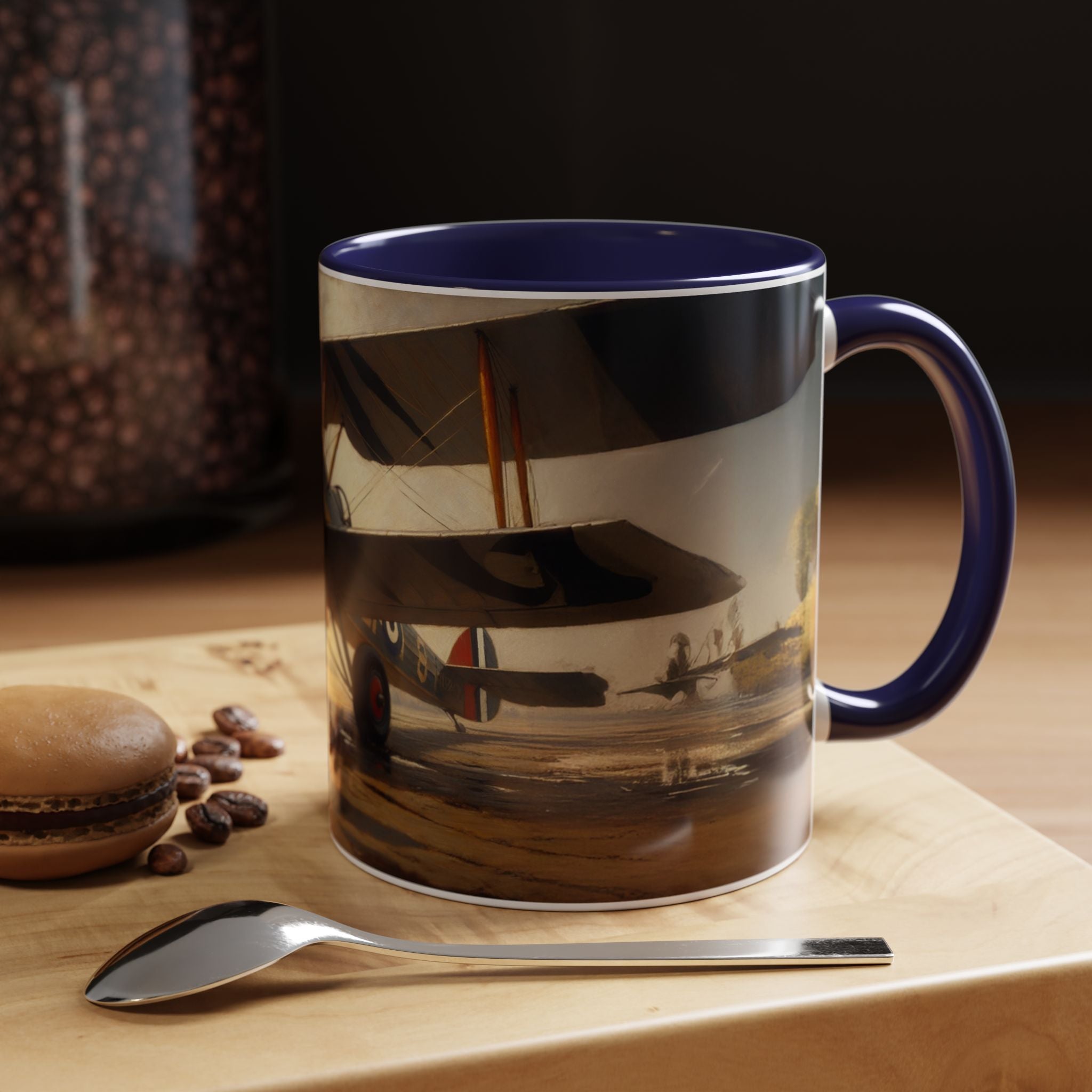 Vintage Aviator Accent Coffee Mug - 11oz, Vibrant Accent Coffee Mug