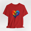 Rainbow Heart Ladies Shirt Jersey Short Sleeve Tee - Versatile tee for all casual occasions.