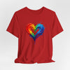 Rainbow Heart Ladies Shirt Jersey Short Sleeve Tee - Versatile tee for all casual occasions.
