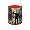 Vintage-Inspired Cityscape Accent Coffee Mug - 11oz & 15oz in vibrant colors, perfect for coffee lovers.