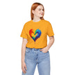 Rainbow Heart Ladies Shirt Jersey Short Sleeve Tee - Perfect for casual outings and everyday wear.