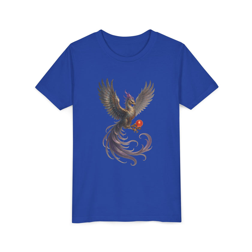 Youth Fantasy Phoenix Tee - Magical Short Sleeve Shirt for Kids