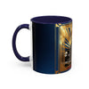 Stylish Accent Coffee Mug filled with steaming coffee, highlighting its great design.