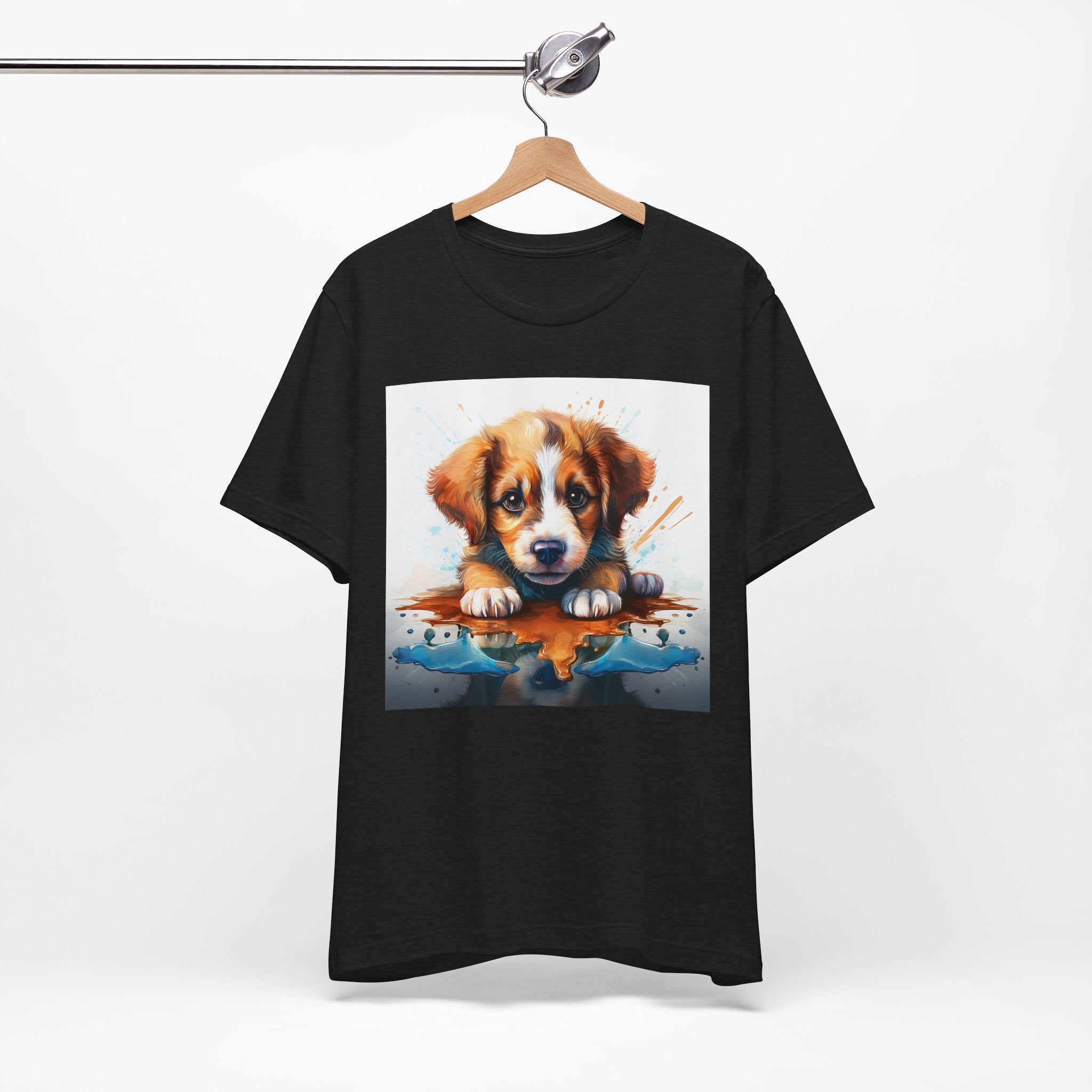 Adorable Puppy Art Tee For Her, Cute Dog Lover's T-Shirt, Casual Gift for Animal Lovers, Gift for Her, Pet-Themed Apparel, Fun Birthday Gift