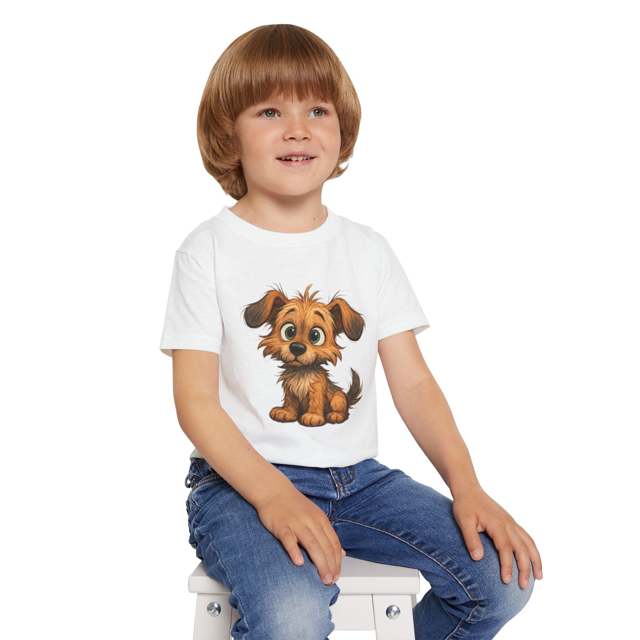Cute Dog Design Toddler T-Shirt, Perfect for Gifts, Birthdays, Playdates, Animal Lovers, Casual Wear, Kids Clothing