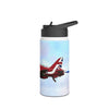Red Arrows Cross Over Stainless Steel Water Bottle, Jet Design, Gift for Pilot, Travel Hydration, Airforce Lover, Outdoor Adventures, Red Arrows, RAF, British, Aviation,