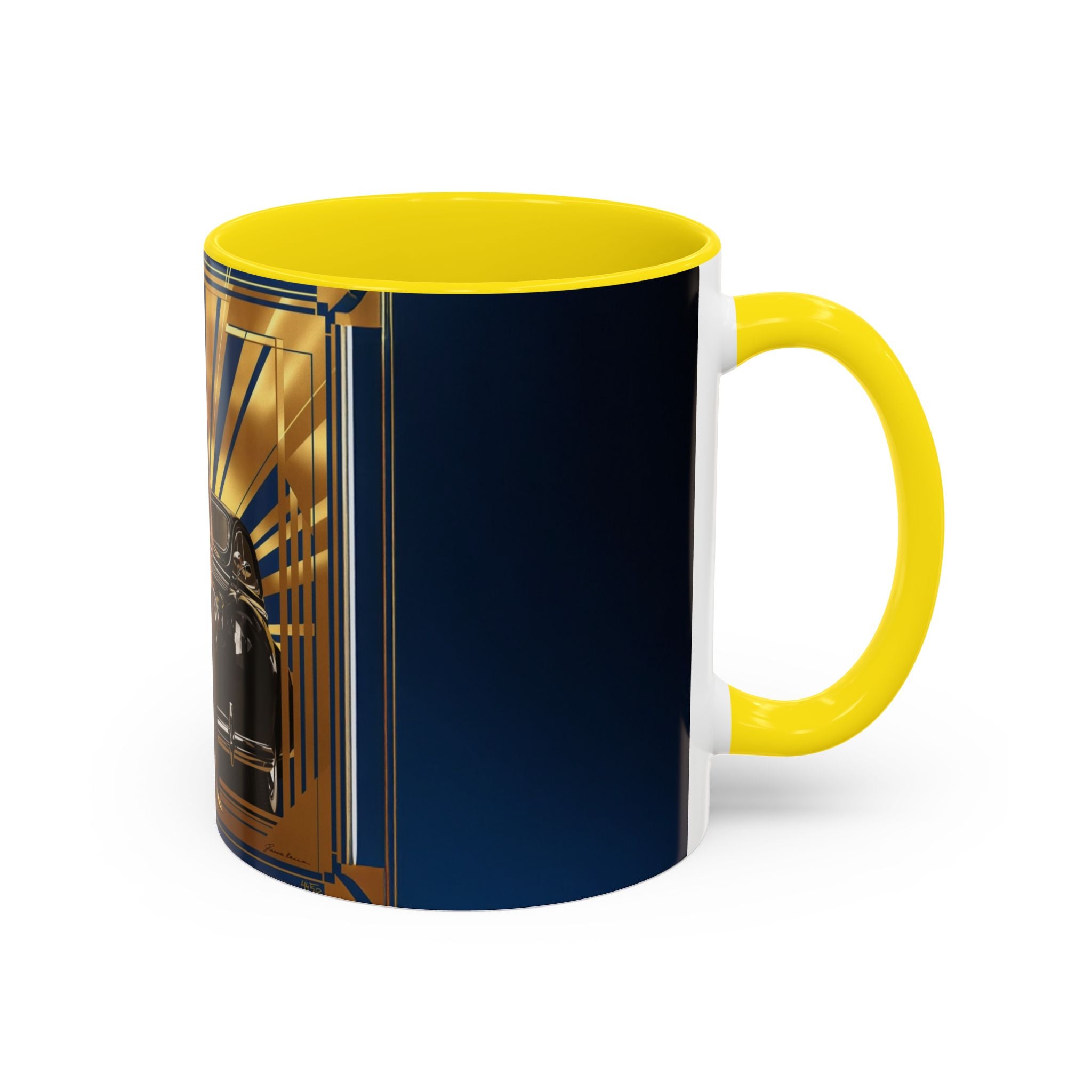 Glamorous Vintage Coffee Mug displaying rich colors in a cheerful kitchen setup.