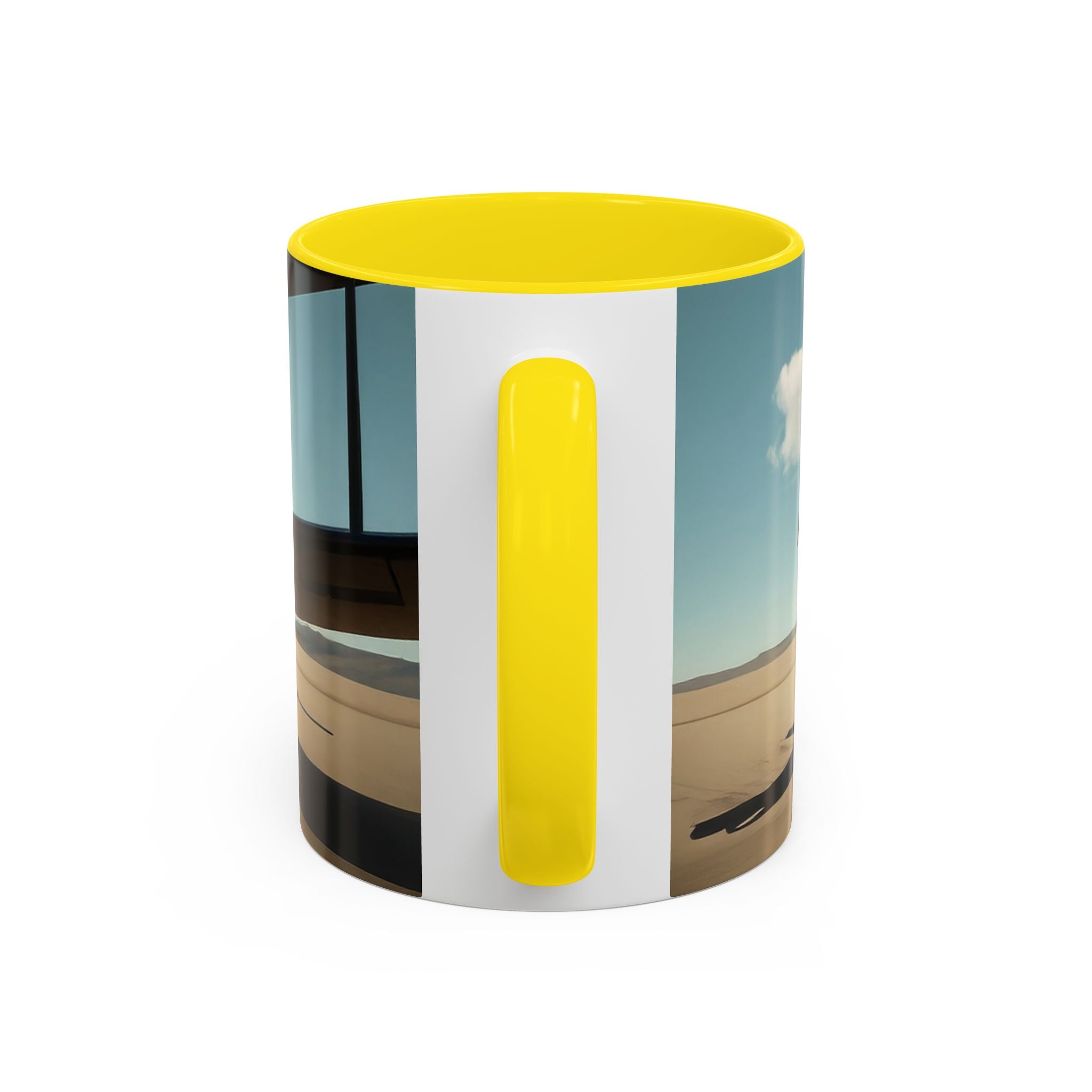 Vintage Aviation Accent Coffee Mug on a desk during a cozy afternoon tea time.