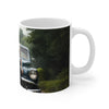 Attractive Woman, Retro Car, London Mug, Enthusiast Gift, Coffee Cup,  Unique, Mug, Glamour, Retro, Woman, Car, Dress, Red , London