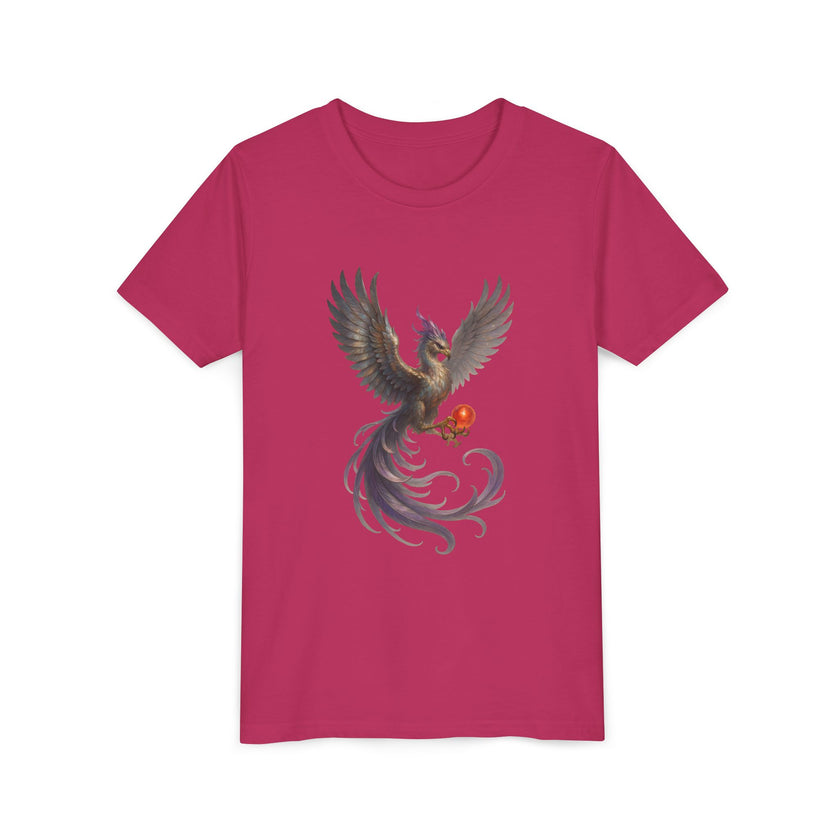 Mystical Phoenix Youth Tee, Magical T-Shirt for Kids, Fantasy Shirt, Perfect Birthday Gift, Summer Outfit, Kids Apparel