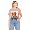 Adorable Puppy Art Tee For Her, Cute Dog Lover's T-Shirt, Casual Gift for Animal Lovers, Gift for Her, Pet-Themed Apparel, Fun Birthday Gift