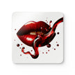 Bold Lip Design Cork Coaster Set - Perfect for Wine Lovers
