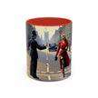 Vintage Glamour Accent Coffee Mug in hand, demonstrating its comfortable C-shaped handle.
