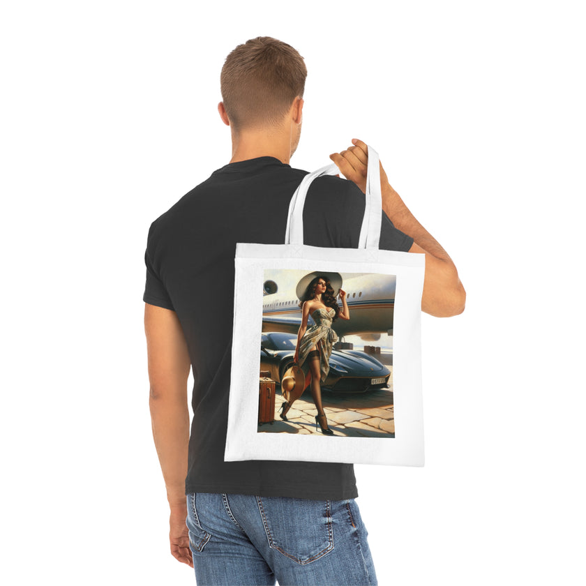 Chic Travel Cotton Tote Bag - Fashionable Design for Jetsetters