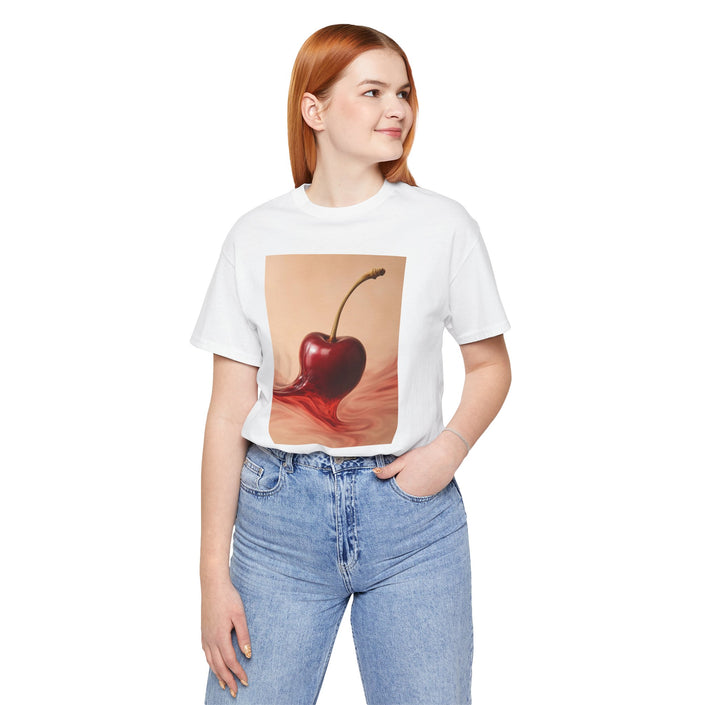 Cherry Splash Graphic Tee - Cute Summer Shirt, Unisex Casual Wear, Gift for Fruit Lovers, Trendy Soft T-Shirt, Fun Statement Top