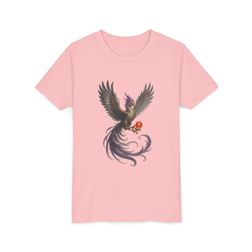 Mystical Phoenix Youth Tee, Magical T-Shirt for Kids, Fantasy Shirt, Perfect Birthday Gift, Summer Outfit, Kids Apparel