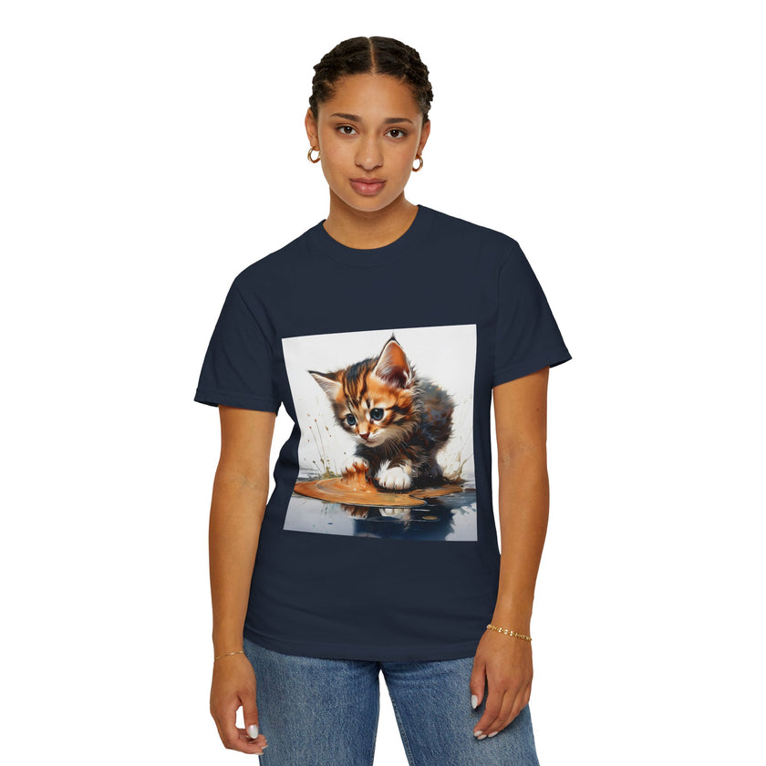 Kitten T-Shirt, Retro Fashion Tee, Stylish Casual Wear, Gift for Her, Trendy T-Shirt for Events