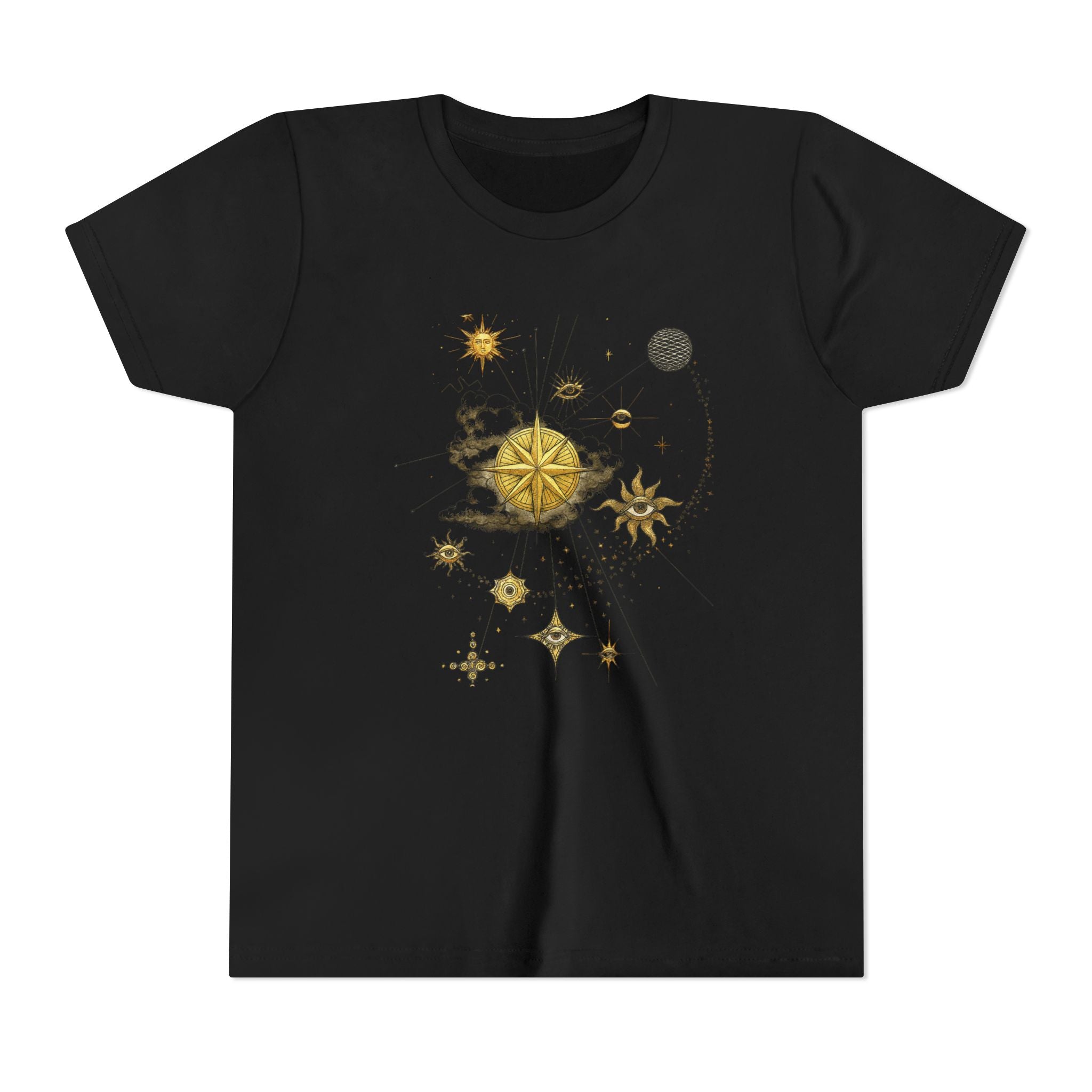 Celestial Compass Youth Tee - Astrology Inspired Short Sleeve Shirt