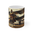 Vintage Glamour Airplane Mug, Aviation Enthusiast Gift, Coffee Cup, Retro, Unique Pilot Mug, Glamour, Retro, Woman, Car, Dress, Red