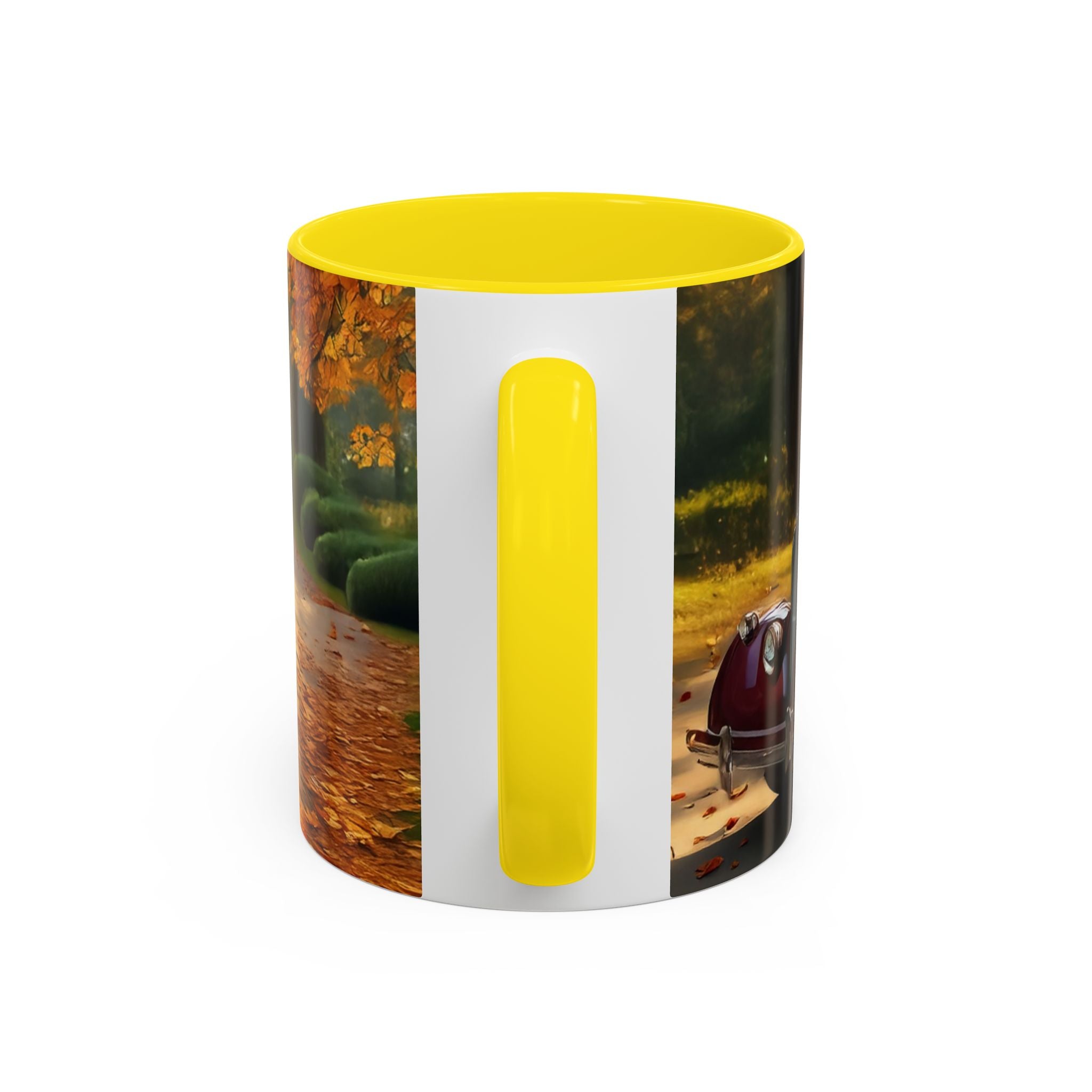 The beautiful Vintage Autumn Vibes Coffee Mug in a coffee lover's collection.