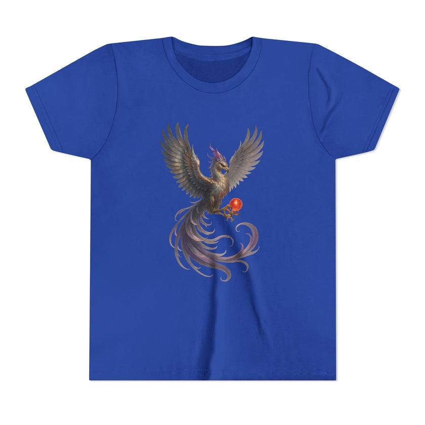 Youth Fantasy Phoenix Tee - Magical Short Sleeve Shirt for Kids