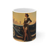 Vintage  Retro  Glamour Woman Mug, Enthusiast Gift, Coffee Cup, Retro, Unique, Mug, Glamour,  Dress, London