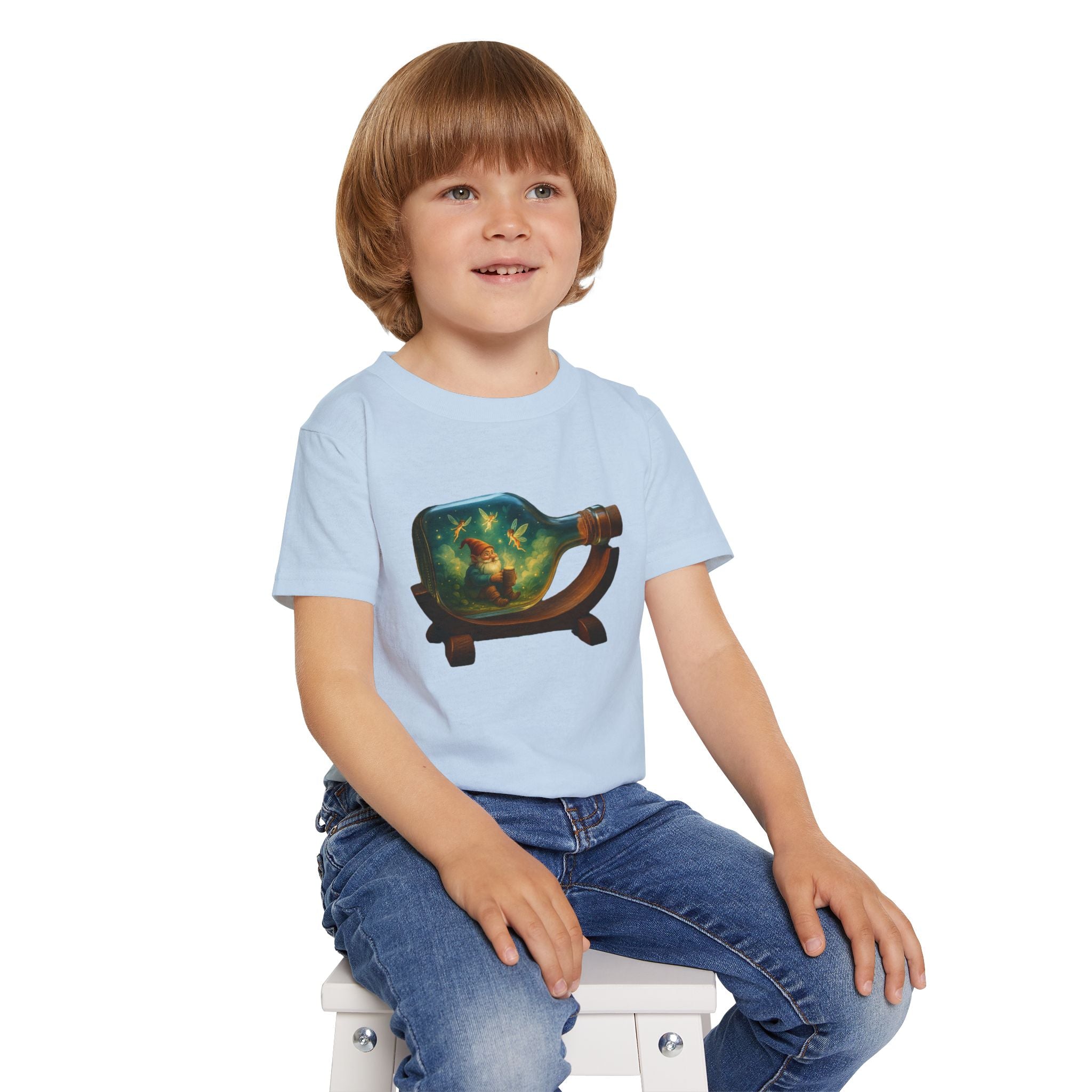 Whimsical Toddler T-Shirt with Bottle Design, Cute Kids Tee, Gift for Toddlers, Birthday Outfit, Playful Apparel