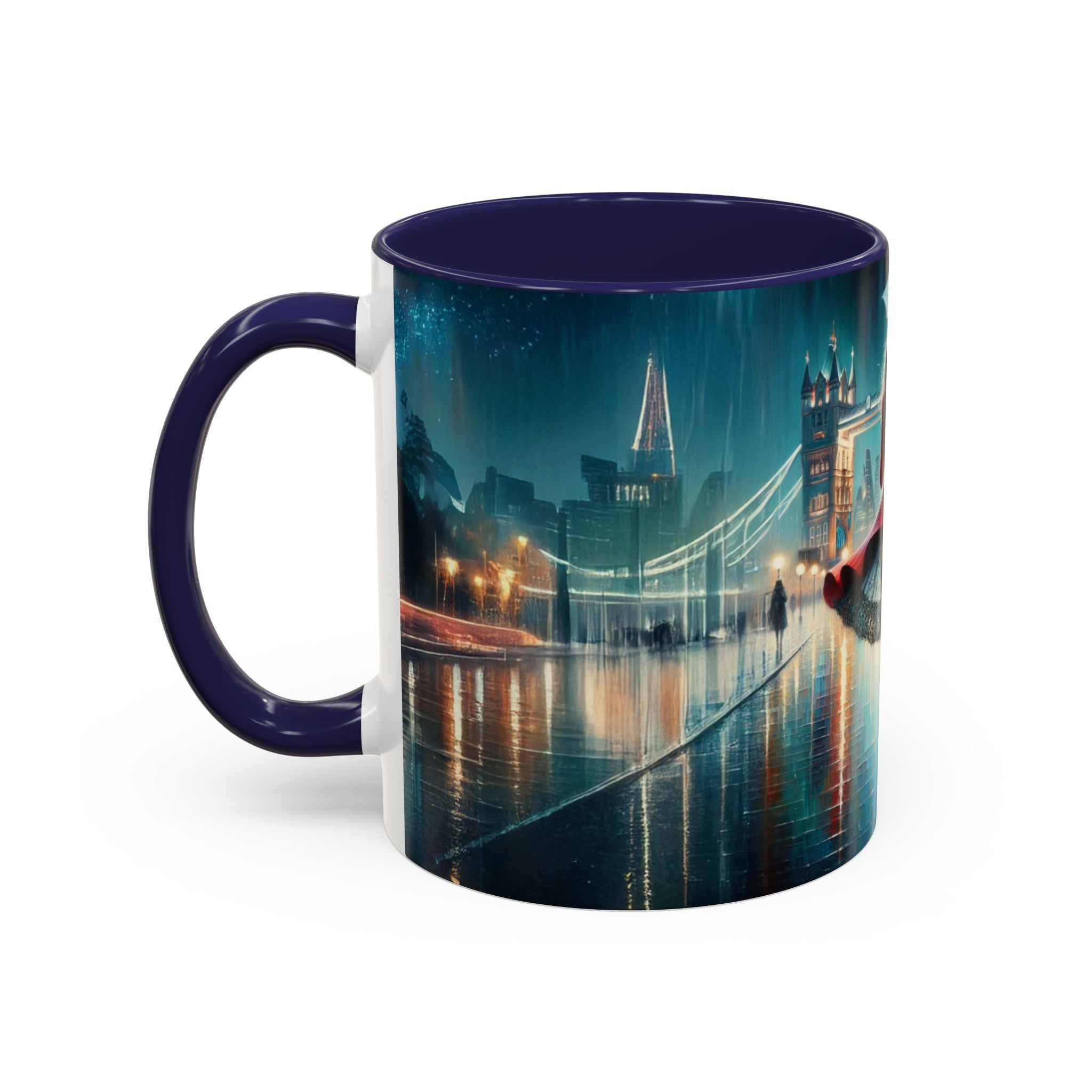 Charming setup with the Glamorous Cityscape Coffee Mug and pastries, perfect for enjoying coffee.