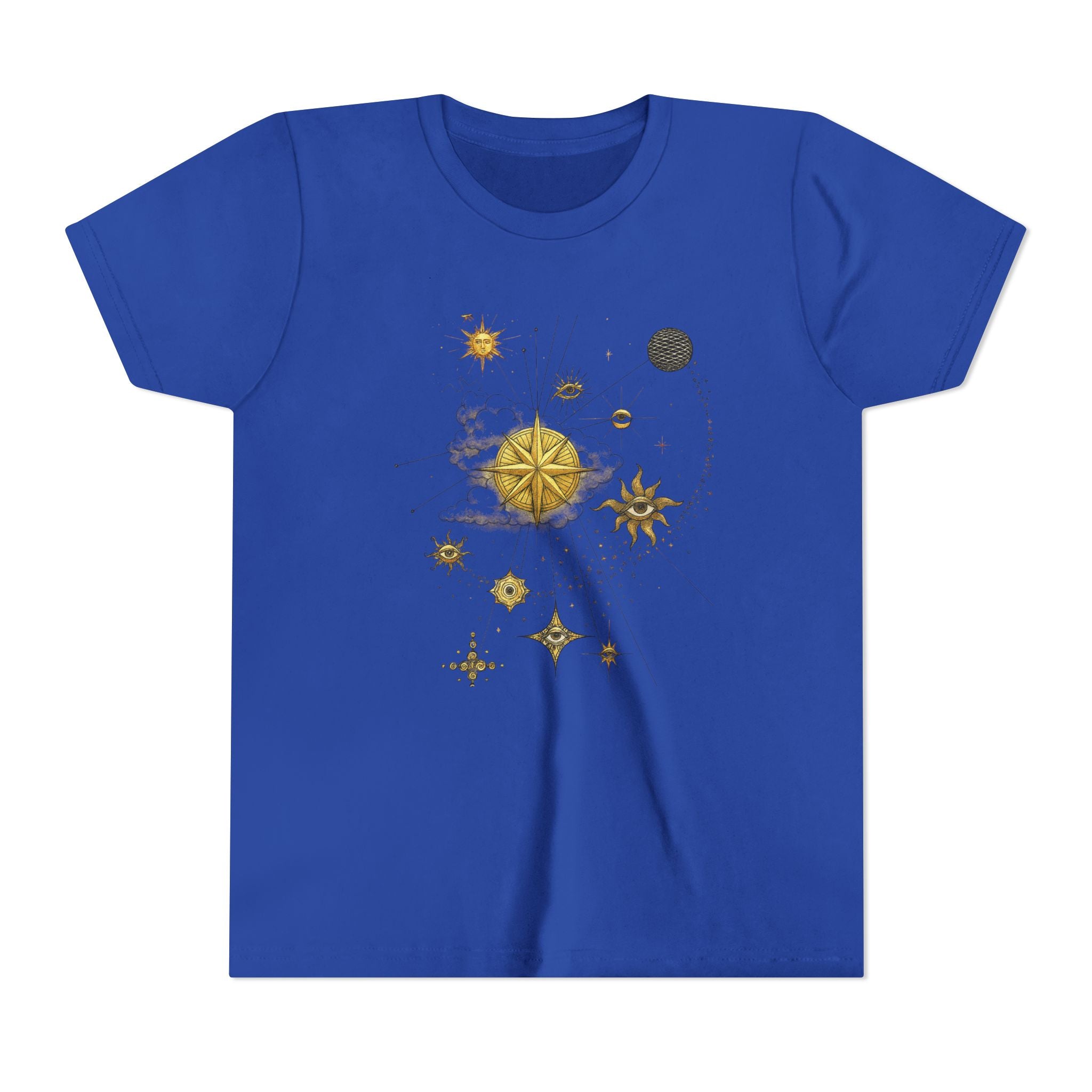 Celestial Compass Youth Tee - Astrology Inspired Short Sleeve Shirt