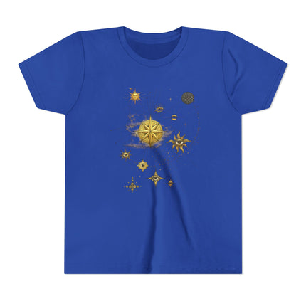 Celestial Compass Youth Tee - Astrology Inspired Short Sleeve Shirt