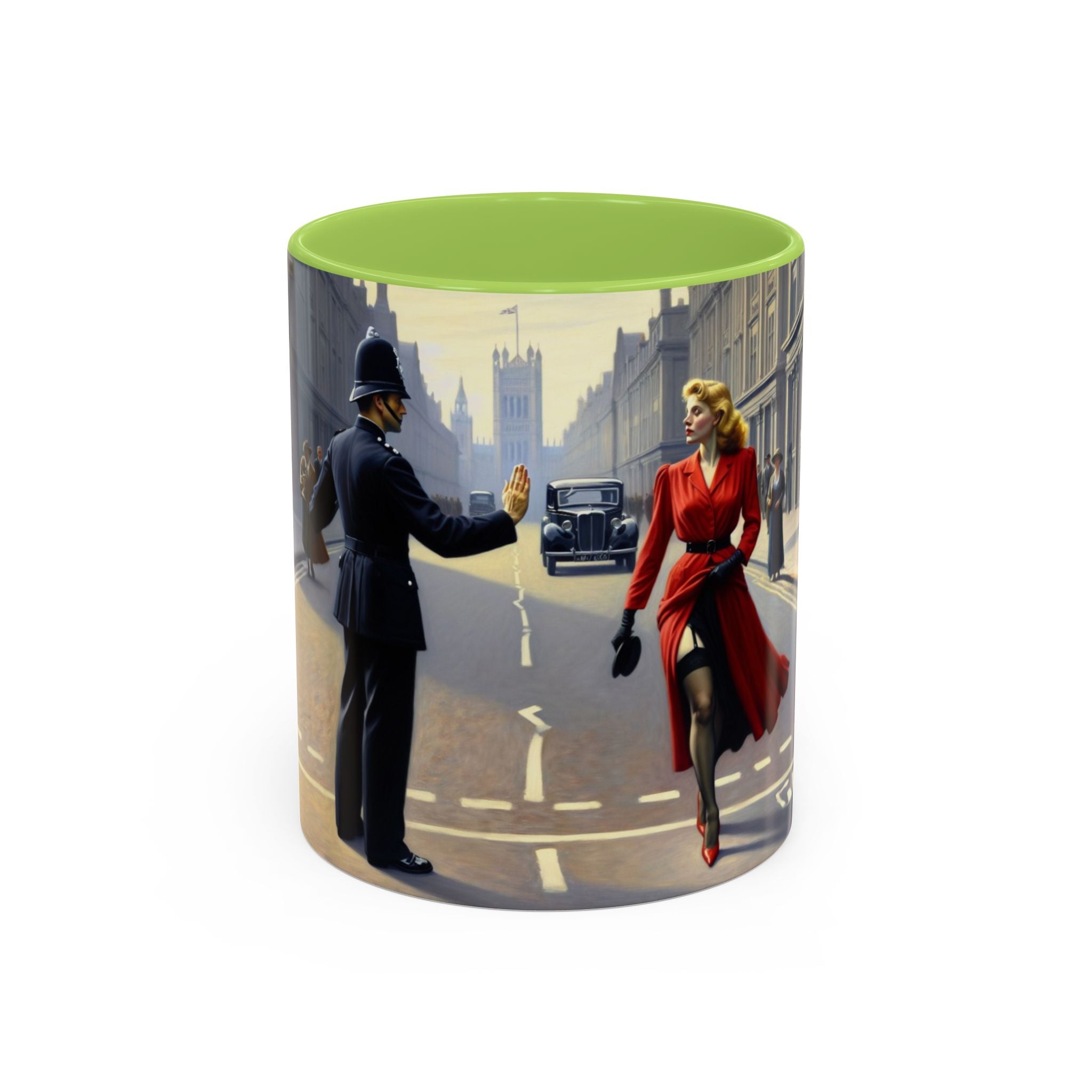 Vintage Glamour Accent Coffee Mug on a table, adding flair to coffee moments.