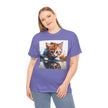Cute Cat Unisex Heavy Cotton Tee, Cat Lover Gift, Animal Tee, Cozy Wear, Everyday Fashion, Fun Gift Idea